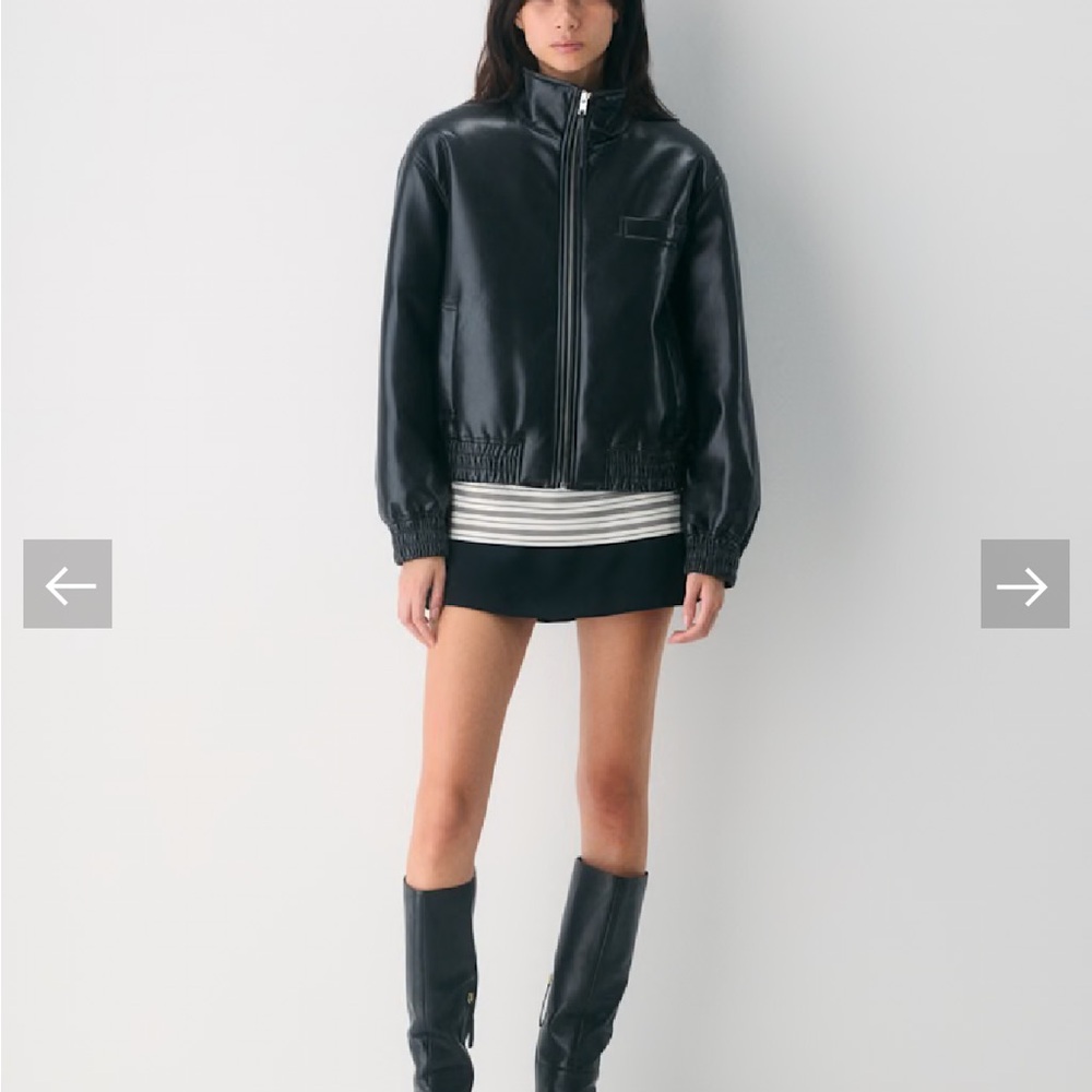 NEW Aritzia Josephine Faux Leather Bomber Jacket